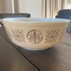 Vintage pyrex Beige and Brown Patterned Bowl